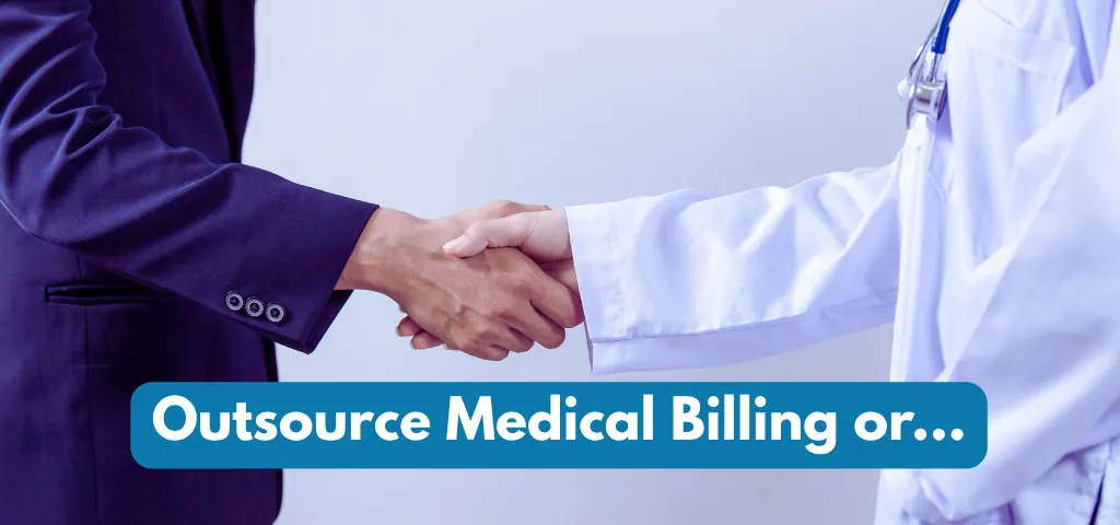 A physician and billing partner shaking hands — should your Texas practice outsource medical billing or keep it in-house